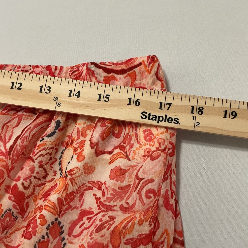 Sam Edelman NWT Large Paisley Red/Orange Mini Skirt - Picture 11 of 12